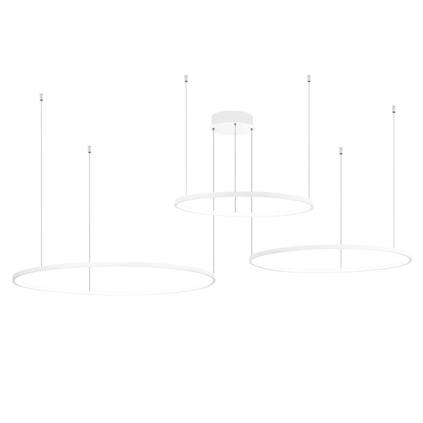 Ondaluce - Suspension LED dimmable sur câbles SOEL LED/28W/230V + LED/38W + LED/47W 3000/4000K Ø 100/80/60 cm blanc