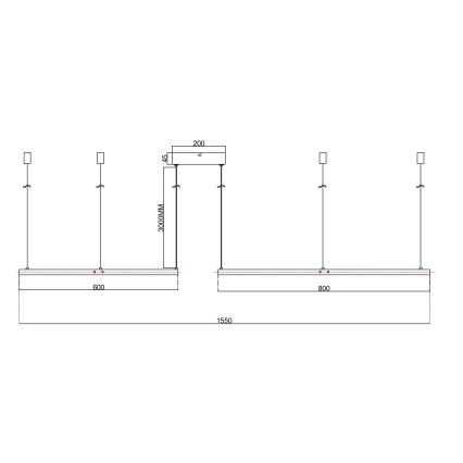 Ondaluce - Lustre LED dimmable sur câble SOEL LED 28 W / 230 V + LED 38 W Ø 80/60 cm doré