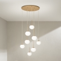 Ondaluce - Lustre sur câble JEWEL 8xE14/10W/230V Ø 70 cm doré/blanc