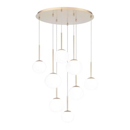 Ondaluce - Lustre sur câble JEWEL 8xE14/10W/230V Ø 70 cm doré/blanc