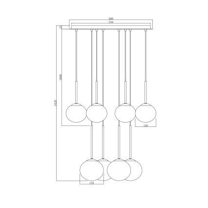 Ondaluce - Lustre sur câble JEWEL 8xE14/10W/230V Ø 70 cm doré/blanc