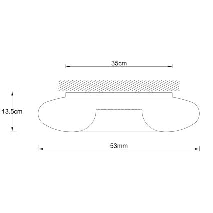 Ondaluce - Plafonnier DODI 4xE27/15W/230V Ø 53 cm blanc