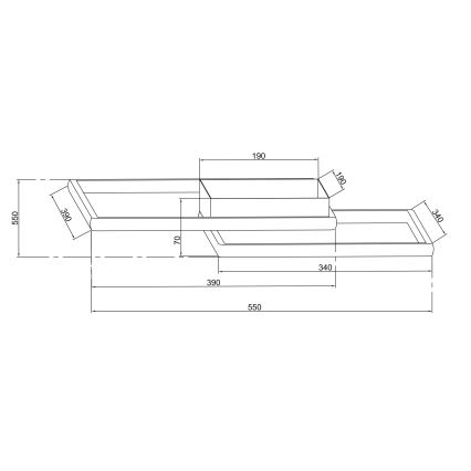 Ondaluce - Plafonnier LED dimmable DOWEL LED/46W/230V 55x55 cm argenté