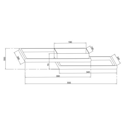Ondaluce - Plafonnier LED dimmable DOWEL LED/46W/230V 55x55 cm doré