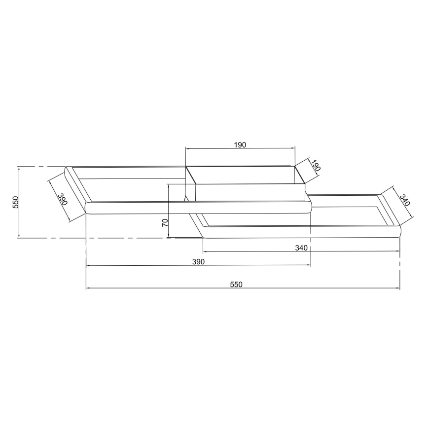 Ondaluce - Plafonnier LED dimmable DOWEL LED/46W/230V 55x55 cm doré