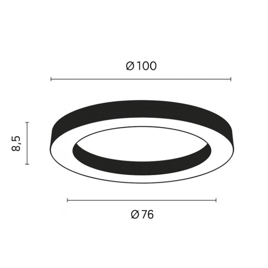 Ondaluce - Plafonnier LED dimmable GLOBUS LED/80W/230V 3000/4000K Ø 100 cm noir