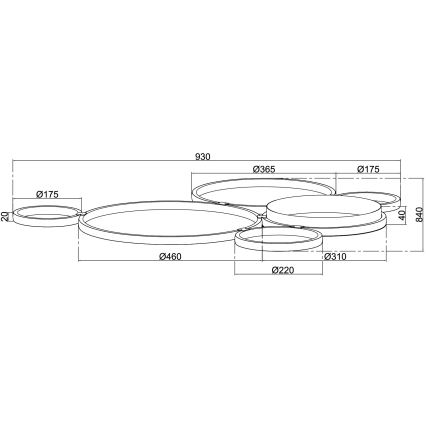 Ondaluce - Plafonnier LED dimmable POIS LED/68W/230V doré