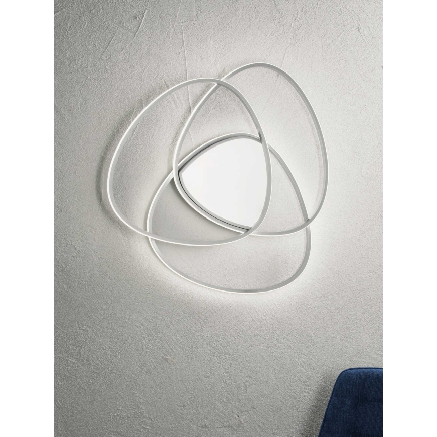 Ondaluce - Plafonnier LED dimmable ROSE, 60 W / 230 V, 50 x 54 cm, argenté