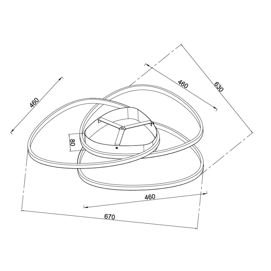 Ondaluce - Plafonnier LED dimmable ROSE LED/70W/230V 63x67 cm doré