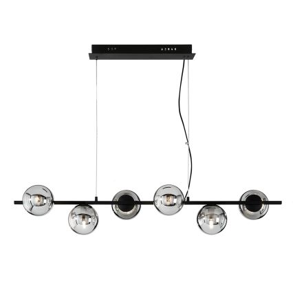 Ondaluce - Suspension à câble MONILE 6xE14/10W/230V noir/noir fumé
