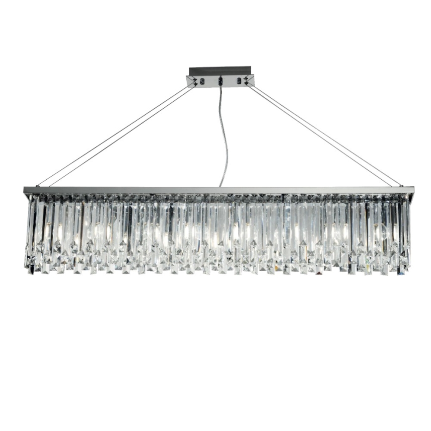Ondaluce - Suspension en cristal sur câble BATIDA 8xE14/10W/230V chrome brillant