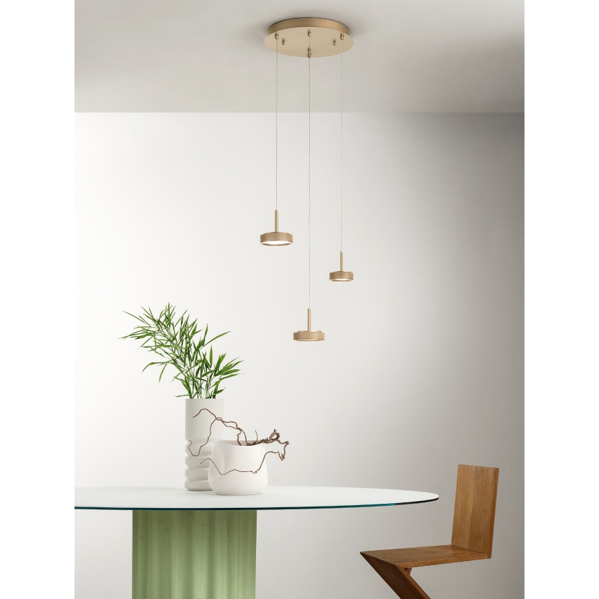 Ondaluce - Suspension LED dimmable à câble NINA LED/24W/230V Ø 35 cm dorée