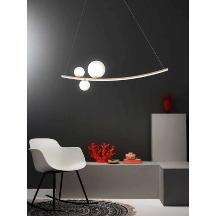 Ondaluce - Suspension LED dimmable sur câble ALTALENA LED/48W/230V doré/blanc