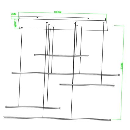 Ondaluce - Suspension LED dimmable sur câble GENIUS LED/72W/230V noir