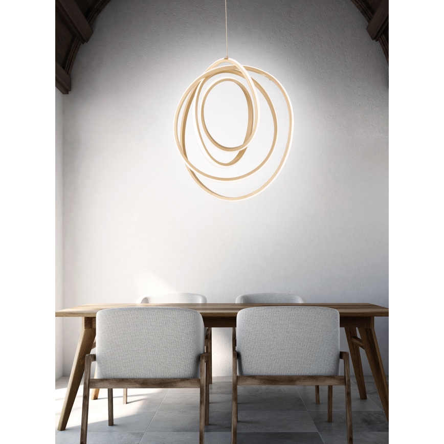 Ondaluce - Suspension LED dimmable sur câble GOLDEN, LED/50W/230V, Ø 50 cm, dorée