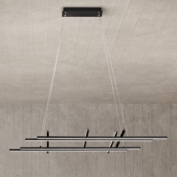 Ondaluce - Suspension LED dimmable sur câble MOVIDA LED/114W/230V, noire