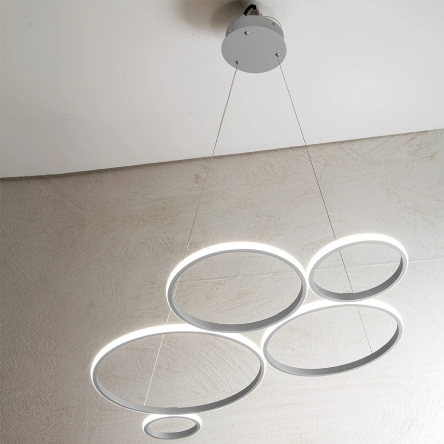 Ondaluce - Suspension LED dimmable sur câble POIS LED/60W/230V argentée
