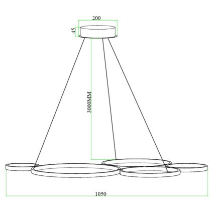 Ondaluce - Suspension LED dimmable sur câble POIS LED/60W/230V argentée