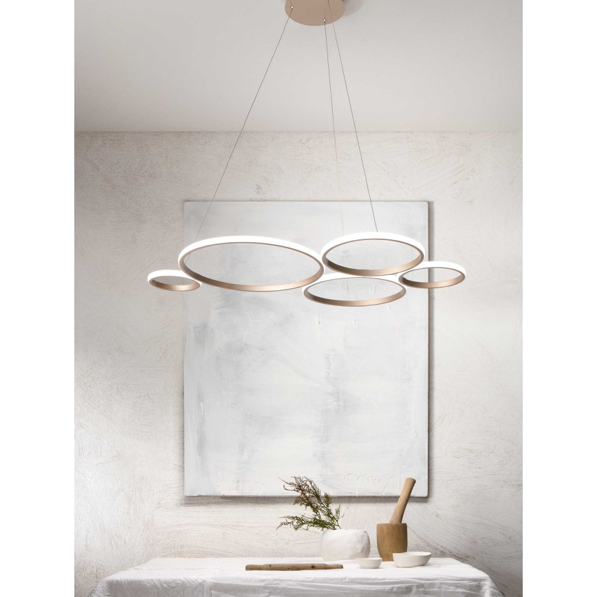 Ondaluce - Suspension LED dimmable sur câble POIS LED/60W/230V dorée