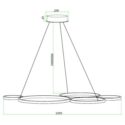 Ondaluce - Suspension LED dimmable sur câble POIS LED/60W/230V dorée