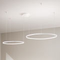 Ondaluce - suspension LED dimmable sur câble SOEL LED/28W/230V + LED/38W 3000/4000K Ø 80/60 cm blanc