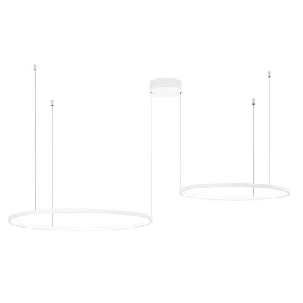 Ondaluce - suspension LED dimmable sur câble SOEL LED/28W/230V + LED/38W 3000/4000K Ø 80/60 cm blanc