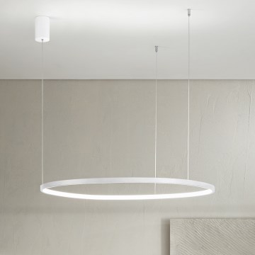 Ondaluce - Suspension LED dimmable sur câble SOEL LED/38W/230V 3000/4000K Ø 80 cm blanche
