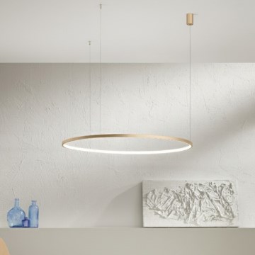 Ondaluce - Suspension LED dimmable sur câble SOEL LED/38W/230V Ø 80 cm dorée