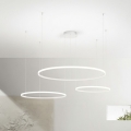 Ondaluce - Suspension LED dimmable sur câbles SOEL LED/28W/230V + LED/38W + LED/47W 3000/4000K Ø 100/80/60 cm blanc
