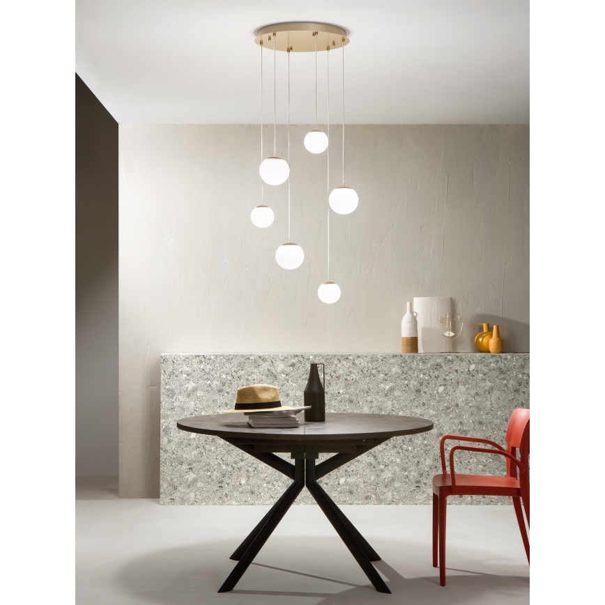 Ondaluce - Suspension LED sur câble SANTOS LED/48W/230V Ø 45 cm doré/blanc