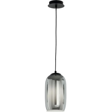 Ondaluce - Suspension sur câble BONNIE 1xE27/15W/230V Ø 15 cm noir fumé