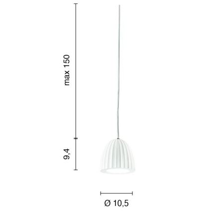 Ondaluce - Suspension sur câble CONCRETE 1xGU10/7,5W/230V Ø 10,5 cm béton/blanc
