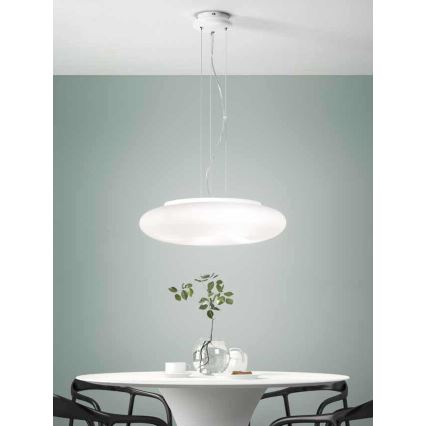 Ondaluce - Suspension sur câble DODI 2xE27/15W/230V Ø 53 cm blanche