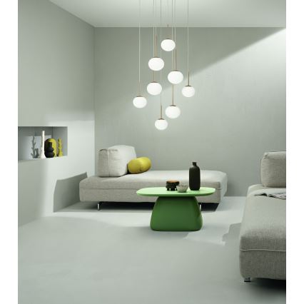 Ondaluce - Suspension sur câble JEWEL 1xE14/10W/230V Ø 17 cm dorée/blanche