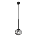 Ondaluce - Suspension sur câble JEWEL 1xE14/10W/230V Ø 17 cm noir / noir fumé