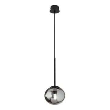 Ondaluce - Suspension sur câble JEWEL 1xE14/10W/230V Ø 17 cm noir / noir fumé