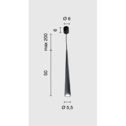 Ondaluce - Suspension sur câble NOA 1x GU10/20W/230V Ø 5,5 cm dorée