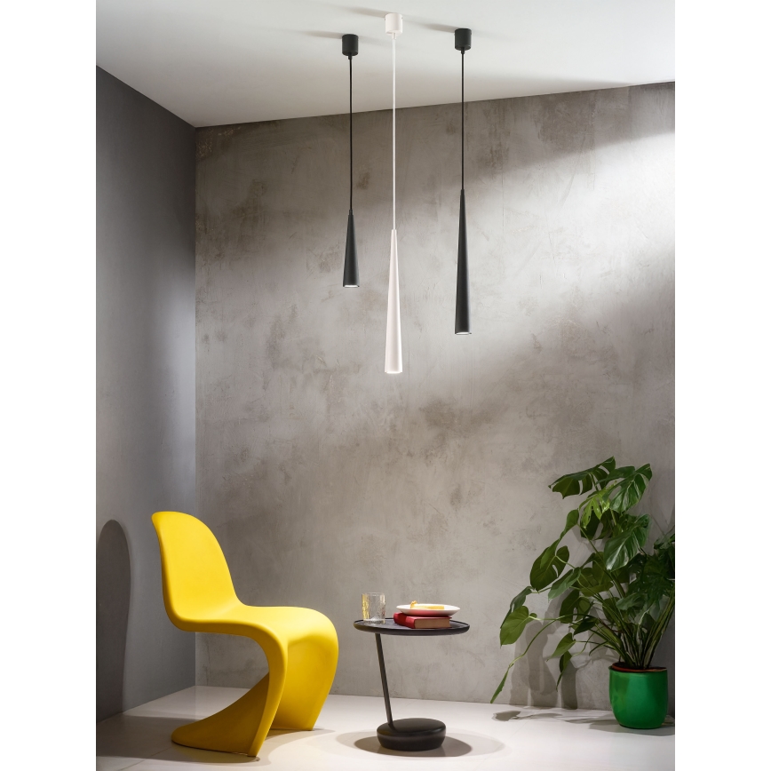 Ondaluce - Suspension sur câble NOA 1xGU10/20W/230V Ø 5,5 cm noire