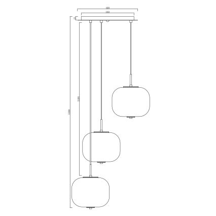 Ondaluce - Suspension sur câble ODETTE 3xE14/10W/230V Ø 43 cm doré/fumé multicolore