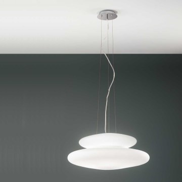 Ondaluce - Suspension sur câble PAGODA 3xE27/15W/230V + 2xE27/15W Ø 50 cm blanche