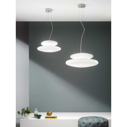 Ondaluce - Suspension sur câble PAGODA 3xE27/15W/230V + 2xE27/15W Ø 50 cm blanche