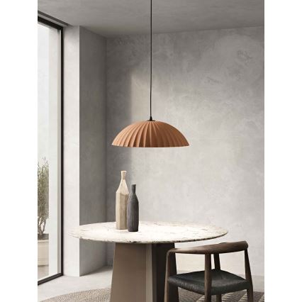 Ondaluce - Suspension sur câble RUSTIC 1xE27/15W/230V Ø 50 cm béton/marron