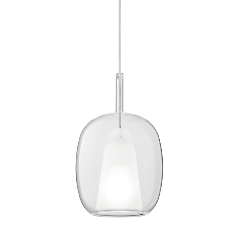 Ondaluce - Suspension sur câble THELMA 1xE27/15W/230V Ø 19,5 cm doré/transparent