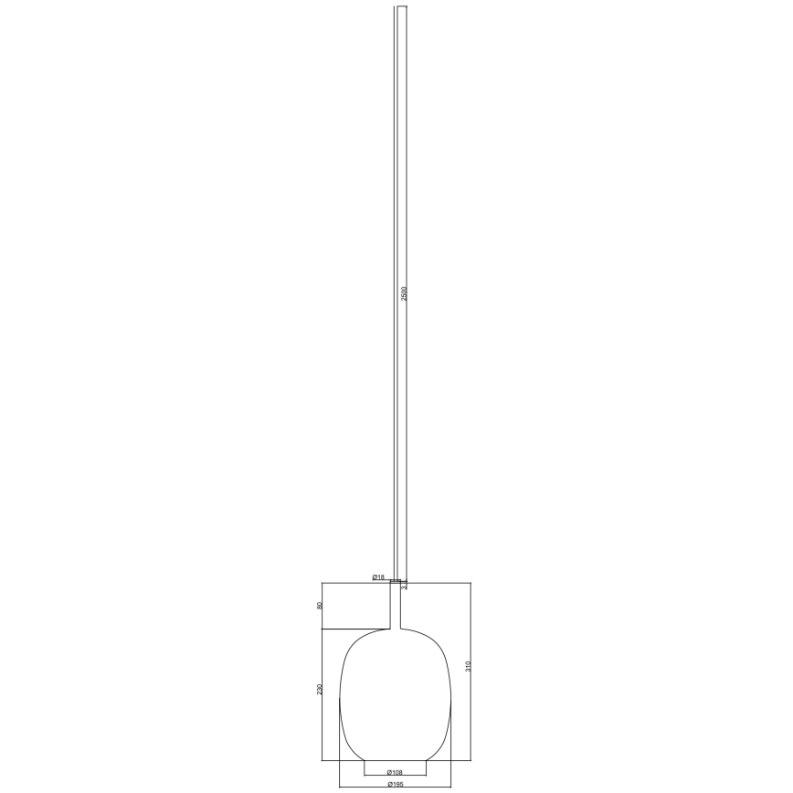 Ondaluce - Suspension sur câble THELMA 1xE27/15W/230V Ø 19,5 cm noir/gris fumé
