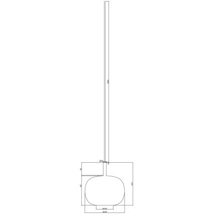 Ondaluce - Suspension sur câble THELMA 1xE27/15W/230V Ø 25 cm doré/transparent
