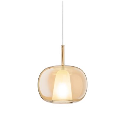 Ondaluce - Suspension sur câble THELMA 2xE27/15W/230V Ø 25 cm doré / beige fumé