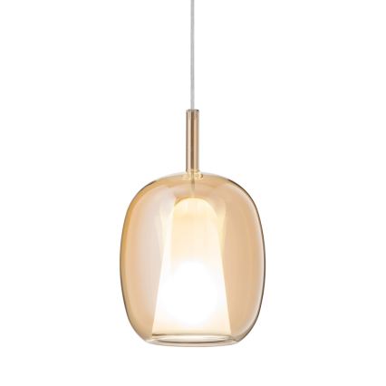 Ondaluce - Suspension sur câble THELMA 3xE27/15W/230V Ø 19,5 cm dorée / beige fumé
