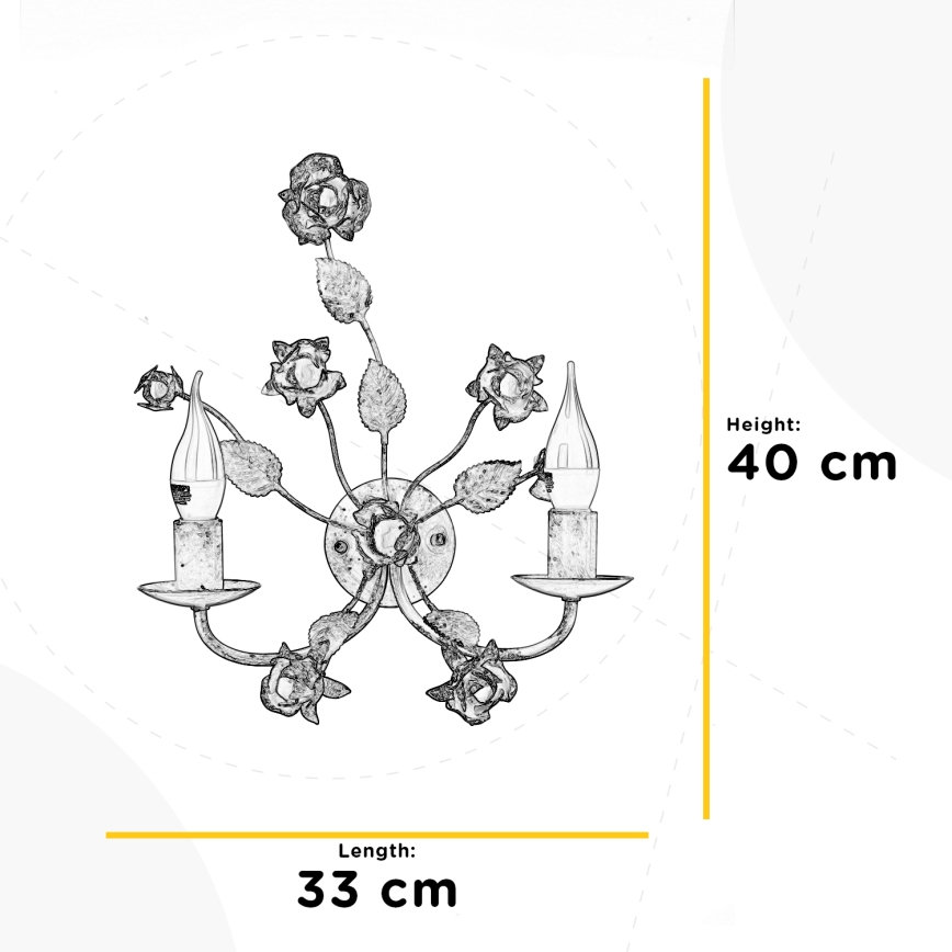 ONLI - Applique murale CAROLINA 2xE14/6W/230V bronze