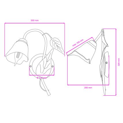 ONLI - Applique murale MIRANDA 1xE14/6W/230V