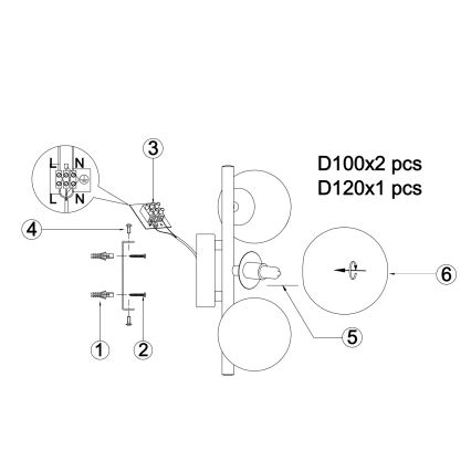 ONLI - Applique murale PALOMA 3xG9/10W/230V doré